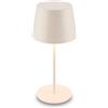 BRILONER - Lampada da tavolo senza fili, touch dimmer continuo, luce bianco caldo, ip44, cavo usb-c, batteria sostituibile, lampada da scrivania senza fili, comodino, 9,5 x 20,5 cm, Bianco sporco