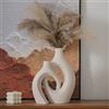 Levvohd Set di 2 vasi XL in ceramica beige, per decorazione moderna della casa, ingresso eclettico, vasi da fiori moderni bohémien, per soggiorno, libreria, sala da pranzo, tavolino da caffè