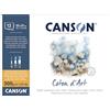 Canson Coton D'Art, Carta per acquerello, grana fine, 300 g/m², blocco incollato sul lato corto, 23 x 31 cm, bianco naturale, 12 fogli