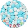 EinsSein 1kg Confetti di Cuore al cioccolato Mix mezzo bianco-azzurro lucido cuoricini matrimonio confettata confetto battesimo comunione cresima nascita confettis alla laurea decorazioni bimba