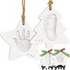 KeaBabies Kit Impronte Mani e Piedi Bambino - Impronta Zampe Cane, Kit Personalizzato Impronta Piede Bebè, Kit Ornamento Argilla Mani e Piedi, Regali per Bambino e Bambina (Christmas)