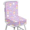 omedecal Rialzo Sedia Bambini 2 Pezzi, Disegni Animati Cuscino Rialzo sedia per Bambini da tavolo Lavabili con 3 Cinghie Regolabili, 36 x 32 x 10cm - Principessa (Viola)
