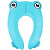 Pejoye Pieghevole Vasino da Viaggio, Riduttore Water Bambini, Viaggia Vasino per Bambini, Portatile Riduttore WC per Bambini con 1 Borsa per il Trasporto, Rana Blu