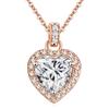FEIKFEIZ Collana da donna in moissanite, ciondolo a forma di cuore 2CT con diamante allevato da laboratorio, placcato oro rosa 18 carati, collana dorata, impermeabile, regalo per gioielli.