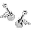 Gemelolandia | Gemelli a camicia e clip per chitarra argentata| 25 x 07 mm | Gemelli originali per camicia | Per uomini e bambini | Regali per matrimoni, comunioni, battesimi e altre persone, unica,