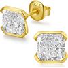 Miaofu Orecchini Uomo Donna Diamanti Uomo Zirconi Argento Diamante Orecchino Donna Con Zirconi Argento,18K Oro Placcata Orecchini E768-7