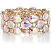 Clearine Bracciale da donna alla moda, con strass scintillanti, per matrimoni, feste, balli, Cristallo
