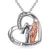 YFN Collana con Ciondolo a Cavallo in Argento Sterling - Regalo per Donne e Ragazze 18 Pollici (Rosa)