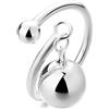 IMINI Anello aperto con campanella a sfera, regolabile, in argento Sterling 925, con ciondolo a doppia sfera, gioiello geometrico minimalista, regalo per donne e uomini