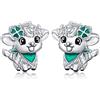 HOOHWE Capybara/Pig/Koala/Axolotl Orecchini a cerchio a forma di coccinella, da donna, in argento Sterling 925, graziosi orecchini a cerchio, idea regalo per orecchie sensibili, Argento sterling