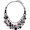 Bocar Collana Multistrato in Vetro, Stile Bohemio Casual per Donna, Accessorio Regalo (NK-10061-black+red)