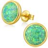 Jiamiaoi Orecchini Uomo Donna Orecchini Opale Brillanti 925 Argento Sterlina, 18K Oro Bianco Placcata