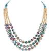BOCAR Collana a 3 Strati con Perline in Vetro, Stile Boemo per Donna (NK-10697-green)