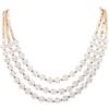 BOCAR Collana a 3 Strati con Perline in Vetro, Stile Boemo per Donna (NK-10697-white)