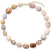 COAI Collana Chunky Estiva Donna in Pietre Naturali Colorate, Collana da Spiaggia con Perline Irregolari Grandi, Chiusura Acciaio Inox Placcato Oro 18K, Gioiello Boho Mare Estate