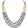 BOCAR Collana a 3 Strati con Perline in Vetro, Stile Boemo per Donna (NK-10697-purple)