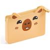 Back2Fun - Porta Tessere per Bambini con Tasca Esterna per Tessera di Trasporto, Portatutto in Silicone Multiuso: Chiavi, Monete o Piccoli Oggetti, Orecchiette in Rilievo, Stile Kawaii, Capibara