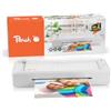 Peach Plastificatrice 3 in 1 A4, Plug & Play, senza tempo di riscaldamento, con trimmer e pellicole plastificanti, adatta per tutte le pellicole comuni fino a 250 mic PBP351A