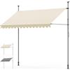 YEAUPE PRO Tenda da Sole a Bracci con Manovella | Protezione Balcone, Regolabile, Senza Forare, a Manovella | Tenda resistente per Esterno ai raggi UV e regolabile in Altezza | Crema (300 x 180 cm)