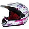 protectWEAR MaX Racing V310-GIRL-S Casco Moto per Bambini, Rosa/Bianco Lucido, S