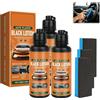 FlyShangUgo Auto Plastic Restorer Kit, Auto Plastic Black Lotion for Dashboard Door Panel Bumper Tire Trim, Car Plastic Restorer & Interior Cleaner Fast Drying Long Lasting Coating (3Pcs)