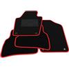 Somer Car Kit Tappetini Auto compatibili con Volkswagen POLO 6R 2009-2014 | Set Tappeti in Moquette, Tappeto auto su misura, bordo rosso
