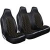 rhinos autostyling Rhinos-Autostyling per Ford Transit MK5 MK6 MK7 MK8 - Coprisedili per auto singolo e doppio passeggero - 2 + 1 - nero trapuntato in pelle diamantata