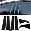 Yuecoom 6 pezzi Copertura porta laterale Finno di copertura per pilastro nero Glossy Decal Adesivo per berlina 10a generazione 2016-2021