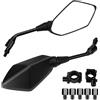 Vanwoke Specchietti Retrovisori per Moto, Specchietti Moto Manubrio Nero, con Staffe di Montaggio e 8mm / 10mm Filettato Adattatori,per ATV, Scooter, Cruiser, Moped, Quad, Roller