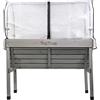 mgc24 Fioriera rialzata Vegtrug classica in legno di cedro a forma di V con copertura protettiva e inserto in tessuto non tessuto, 117 x 76 x 134 cm, colore grigio, set di aiuole rialzate per giardino