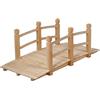 COSTWAY Ponte in Legno per Giardino, Ponte Decorativo con Ringhiera, 150 x 67 x 55cm (Legno Chiaro)