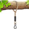 BeneLabel Corda per altalena per albero con gancio, 1,5 m, cinghie in poliestere (181,4 kg) per sedie sospese all'aperto, set di accessori, fino a 1134 kg, diametro 10 mm, naturale