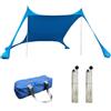 Generico 210cm X 170cm tendas Protezione Solare Spiaggia, tendas Da Mare Spiaggia Portatile Protezione Solare Impermeabile, Con 2 Pali In Alluminio, 1 Borsa Per Trasporto, Perfetta Per La Spiaggia, Campeggio