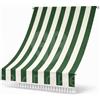 GBiancheria Tenda da Sole Balcone 140x250 o 140x300 cm con Frangia - Telo Ombreggiante per Terrazzo e Finestre - Tessuto Resistente con Ganci Inclusi - Vari Colori (Verde Rigato, 140x300 cm)