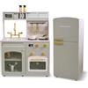 Teamson Kids Little Chef Normandia - Set da cucina in legno con lavello, forno modulare e frigorifero modulare e 14 accessori per bambini dai 3 anni in su, set da gioco grande, stile vintage, colore