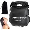 Generic Borsa da doccia solare da campeggio, 20 l/5 litri, portatile, per esterni, con testa regolabile, borsa 'acqua pieghevole per campeggio, spiaggia, nuoto, viaggi, picnic