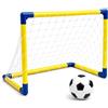 ATHLEJOY Porta da calcio, 120 x 80 cm, per bambini e adulti, con rete e pallone, veloce da montare e portatile