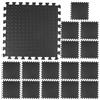 BCOATH Tappetino Puzzle per Palestra 16 Pezzi in Eva Nero, Tappetino Ammortizzatore Grip Migliorato, per Allenamenti e Protezione Articolare in Palestra
