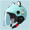GJCKOPIUFA Simpatico Casco Da Moto Per Bambini Con Orecchie Da Orso, Omologato ECE 22.06, Casco Da Scooter Cruiser Con Visiera Parasole Per Bambini E Bambine Dai 3 Ai 12 Anni. I,48-55cm