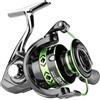 Allthingstore Mulinello ad alte prestazioni per pesca, bobina in metallo, rapporto di velocità 5,2:1, manopola EVA e design geometrico cavo (DK5000)