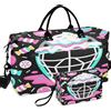 GuoChe Set di borsone da viaggio, da palestra, con stampa su tutta la superficie, forma convertibile, facile da riporre per sport e palestra, Baseball Catcher Maschera Gelato Gocciolante, one size, Retro
