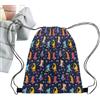 Generic Zaino impermeabile con coulisse con stampa di dinosauro, borsa portatile per nuoto, pratico strumento da palestra, elegante accessorio da viaggio, per uomini, donne, adulti, sport, escursionismo