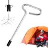 Generic Strumento di perforazione per tenda da pesca sul ghiaccio, picchetto per tenda in acciaio inossidabile filettato per campeggio all'aperto, adattatore per trapani per rifugio da pesca sul ghiaccio, per