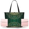 kkvhhyuo Borsa per tappetino da yoga, da donna, con tasca per tappetino, grande borsa da palestra, borsa a tracolla per pilates, allenamento, viaggi, ufficio (ortensie, margherite, farfalle)