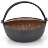 Tsophreniq Pentole portatili in ghisa con coperchio in legno forno olandese pentole da campeggio all'aperto pentole per zuppe per campeggio cucina escursionismo leggero portatile cottura