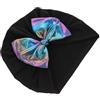 FRCOLOR Cuffia da Nuoto per Chioma Lunghi Donna Adulta in Nylon Blu Fiocco Decorativo Elastica Facile da Indossare per Nuoto in Piscina