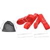 Marchfunny Set di linee di confine per beach volley con spessa fettuccia in nylon, due cinghie da 8 m e due cinghie da 16 m, quattro perni in acciaio e una cinghia per imbracatura (F)