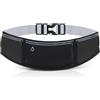 WisePoint Marsupio Donna Piccolo Leggero, Marsupio Sportivo con Striscia Riflettente, Cerniera e Jack per Cuffie, Marsupio Piccolo per Sport, Escursioni, Viaggi Brevi (Nero)
