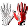 Chewtoyo Guanti da calcio per adulti, colore rosso, taglia L, in silicone, antiscivolo, con circonferenza del palmo di 22,5 cm, traspiranti e flessibili, per prestazioni sul campo, colore rosso
