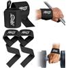 HOTUT Straps Palestra Uomo + Polsini Palestra Accessori Donna,Fascette Sollevamento Pesi,Confezione di Straps Palestra per Uomo e Donna,Fasce e Fascette Allenamento per Stacchi,Gym,Lifting-Nero